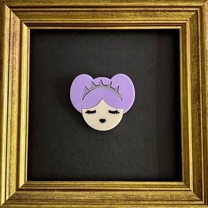 Punk Girl Brooch - Lavender Hair
